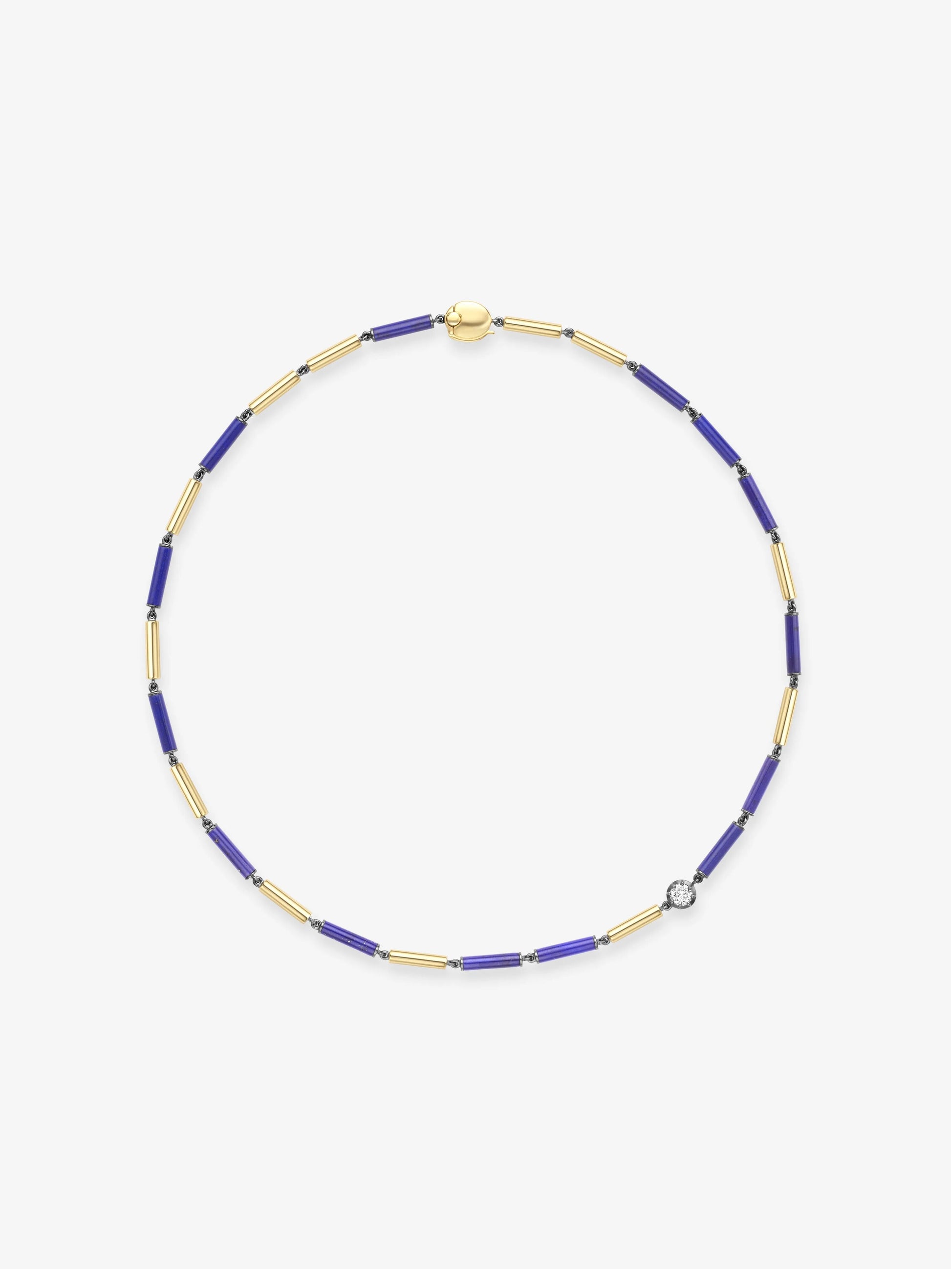 Medallions Long Guard Lapis & Diamond 16" Necklace View 1