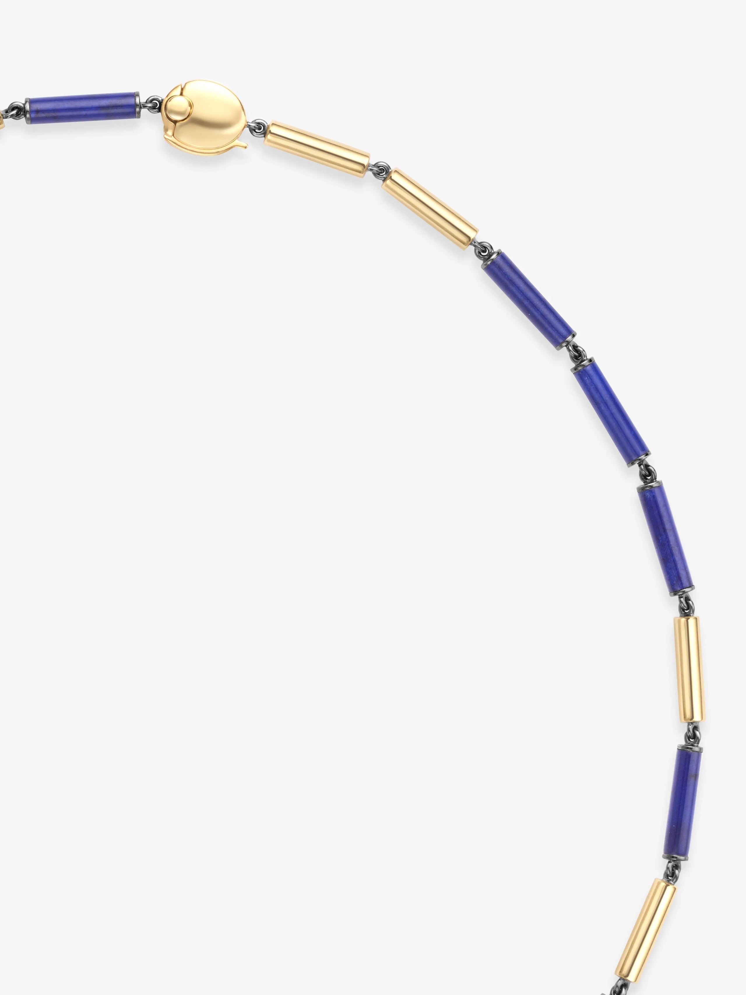 Medallions Long Guard Lapis & Diamond 16" Necklace View 3