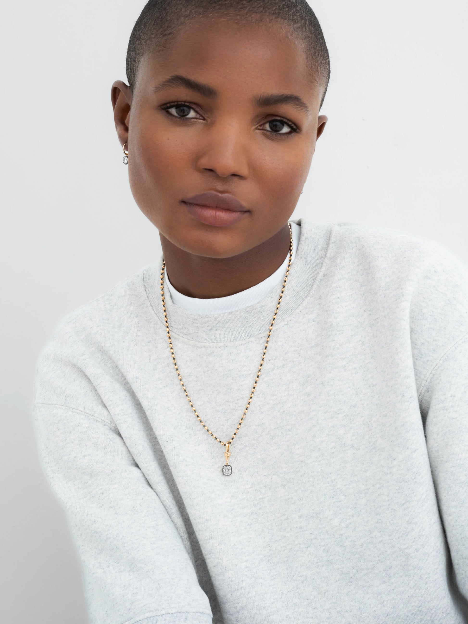 Ball n Chain 1.91ct Cushion Diamond Pendant View 3