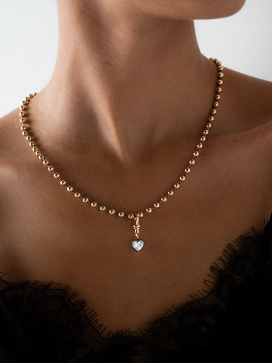 Ball n Chain 2.01ct Heart-Shaped Diamond Pendant View 3