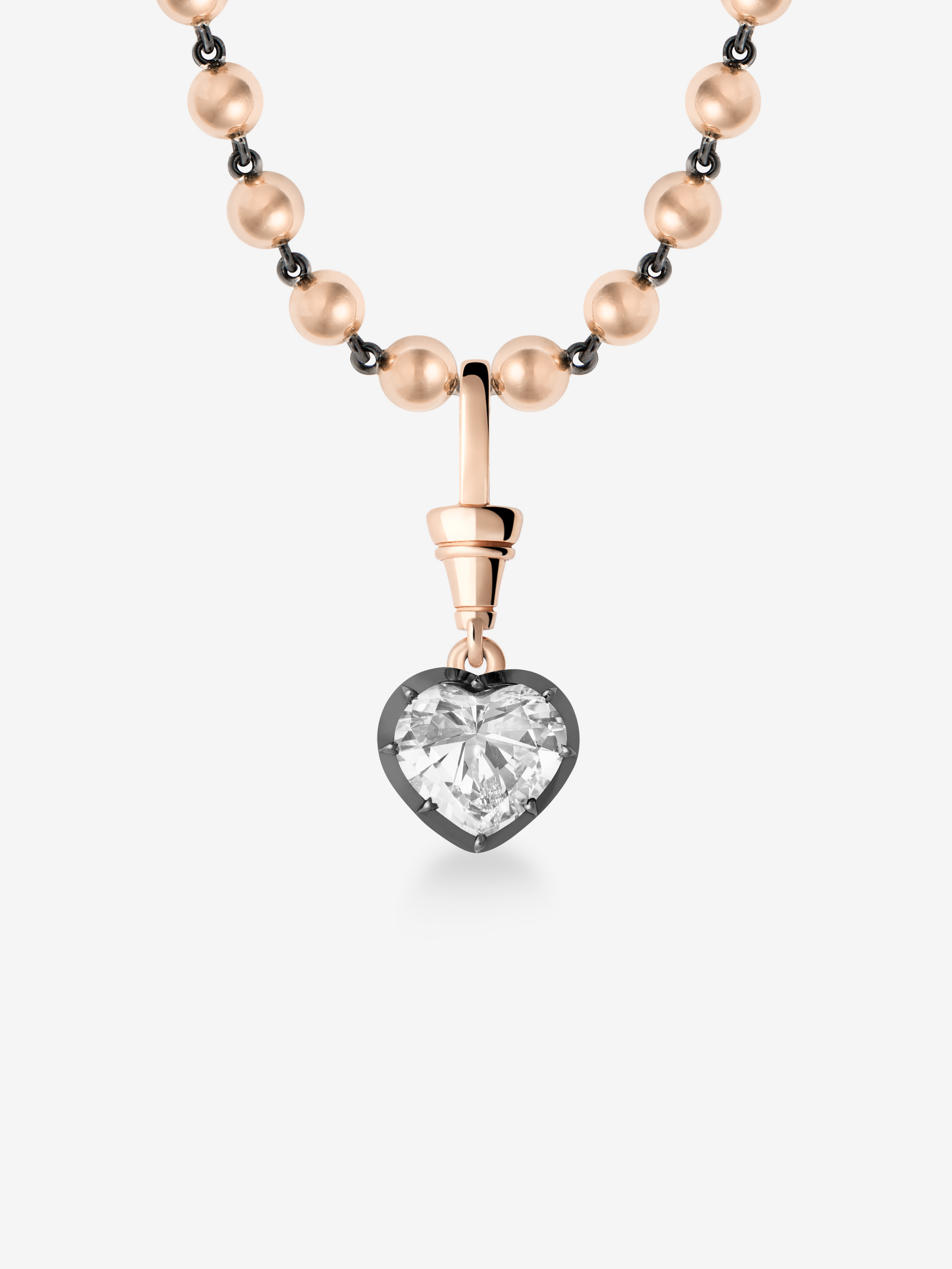 Ball n Chain 2.01ct Heart-Shaped Diamond Pendant View 2