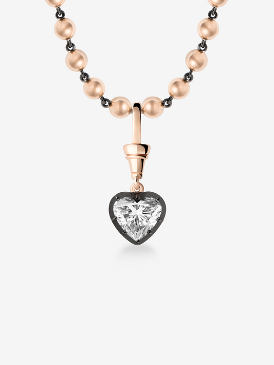 Ball n Chain 2.50ct Heart-Shaped Diamond Pendant View 2