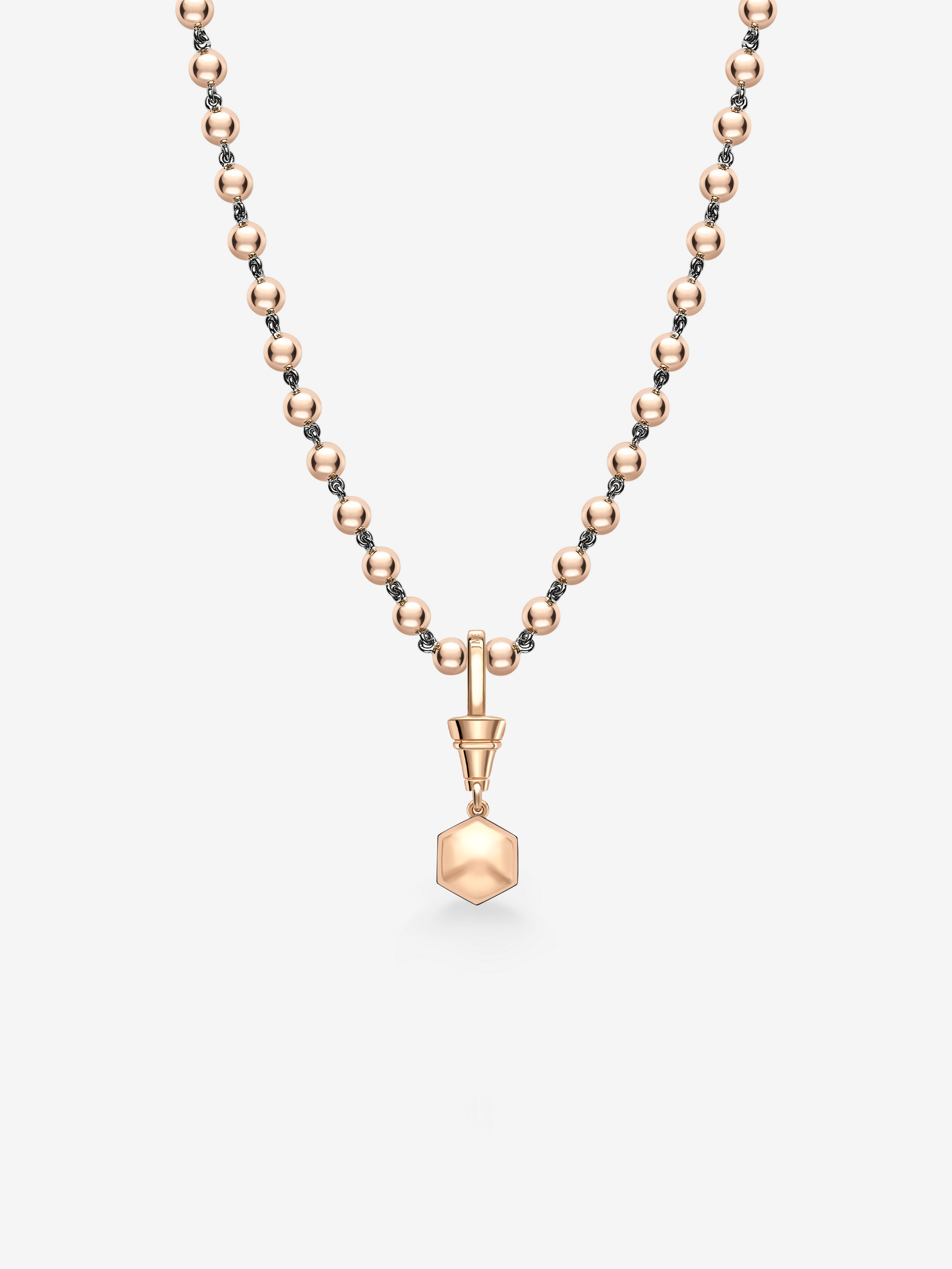 Ball n Chain 1.44ct Hexagon Diamond Pendant View 3