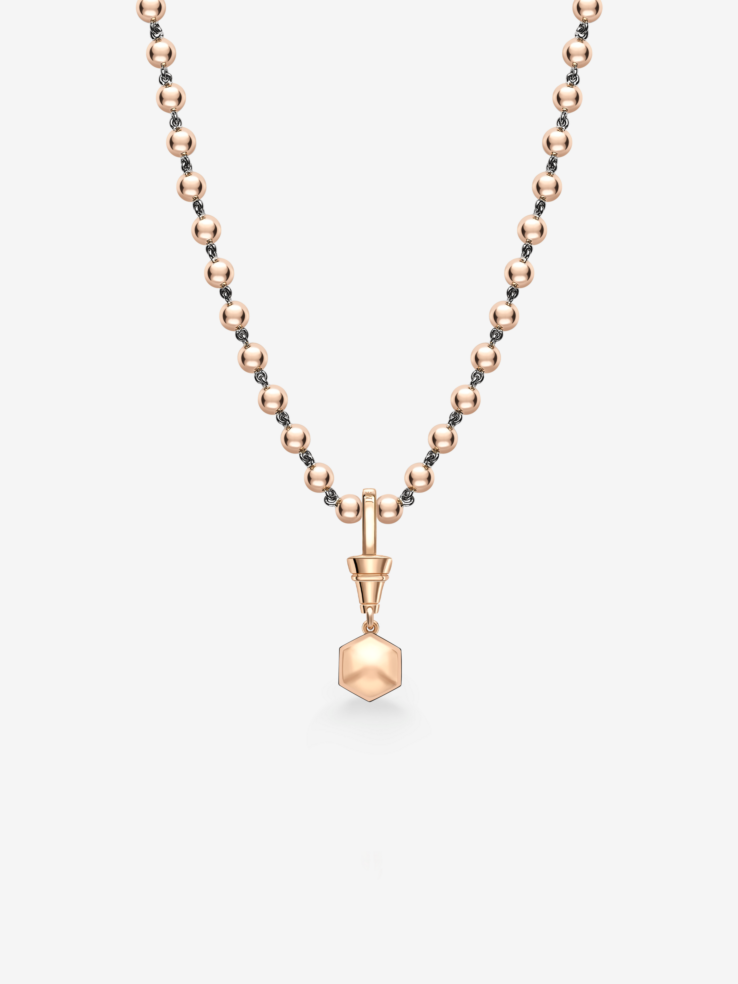 Ball n Chain 1.44ct Hexagon Diamond Pendant View 3