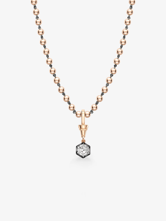 Ball n Chain 1.44ct Hexagon Diamond Pendant View 2
