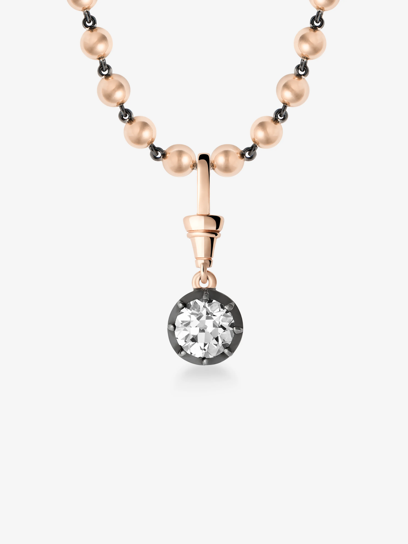 Ball n Chain 2.49ct Round Brilliant Diamond Pendant View 2