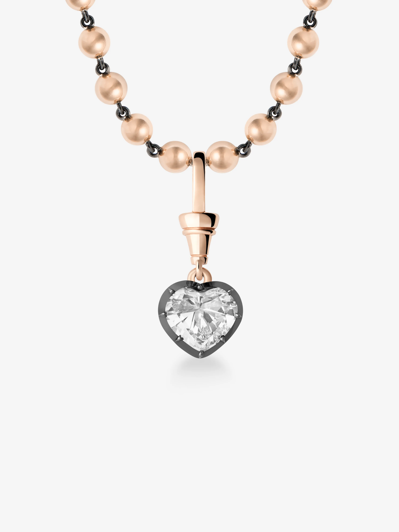 Ball n Chain 2.56ct Heart-Shaped Diamond Pendant View 2