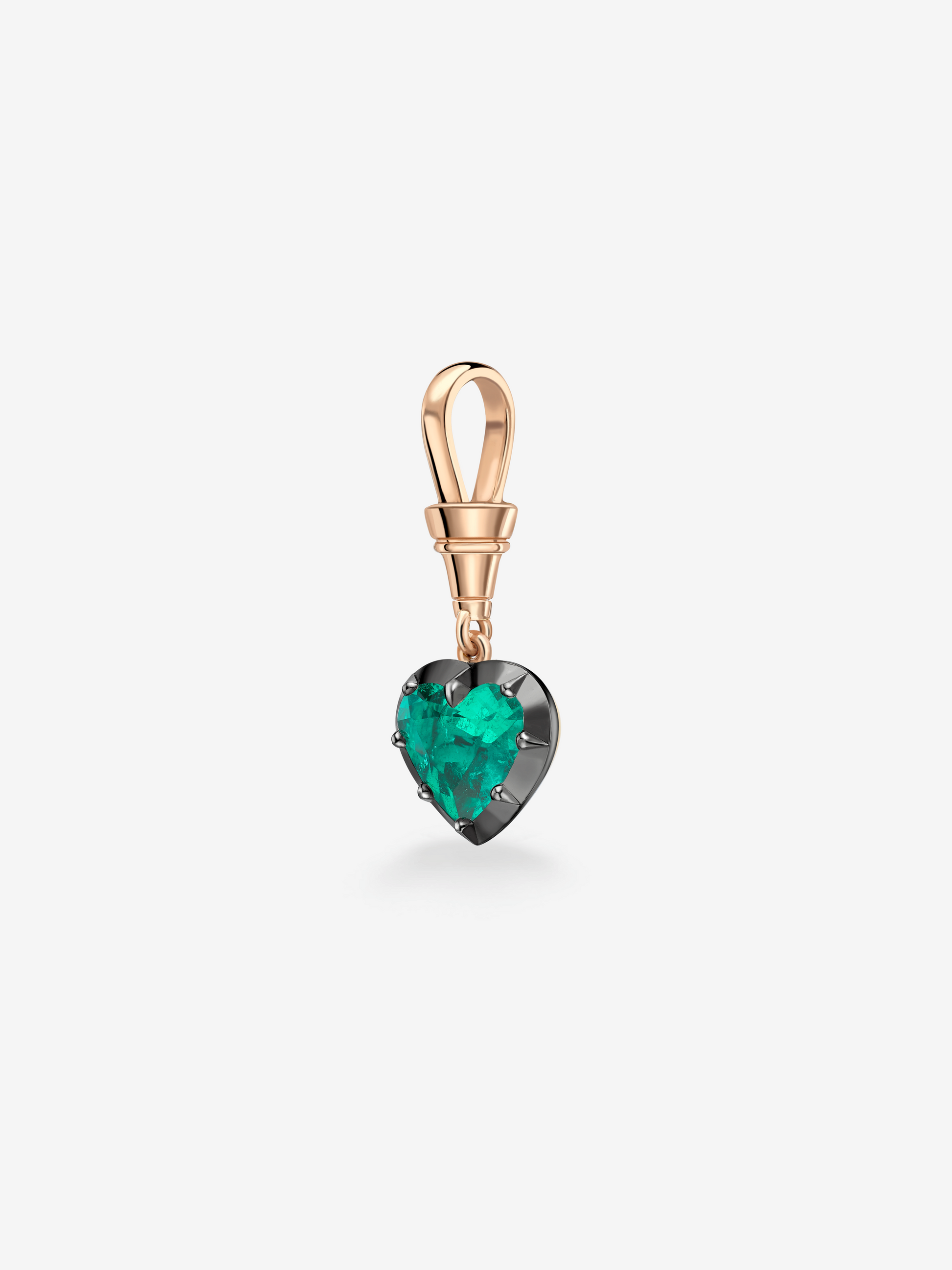 Ball n Chain 2.32ct Heart-Shaped Emerald Pendant View 4