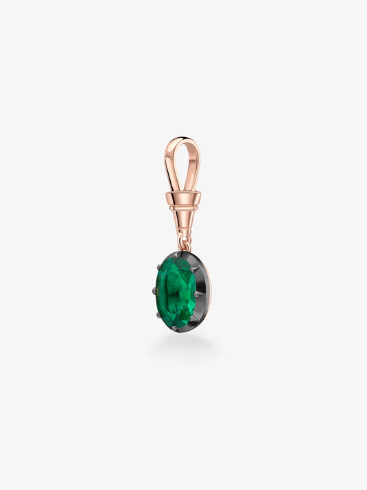 Ball n Chain 2.48ct Oval Emerald Pendant View 2