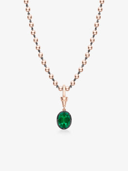 Ball n Chain 2.48ct Oval Emerald Pendant
