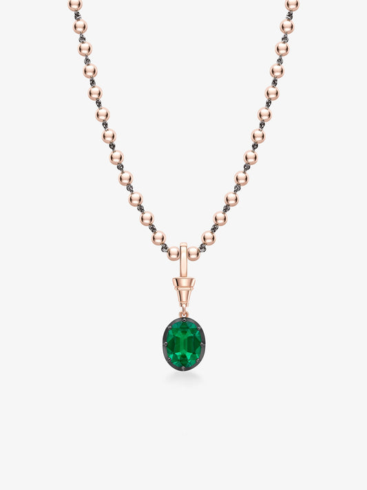 Ball n Chain 2.48ct Oval Emerald Pendant View 3