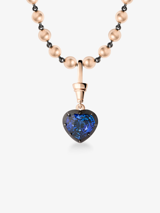 Ball n Chain 2.32ct Heart-Shaped Emerald Pendant View 2