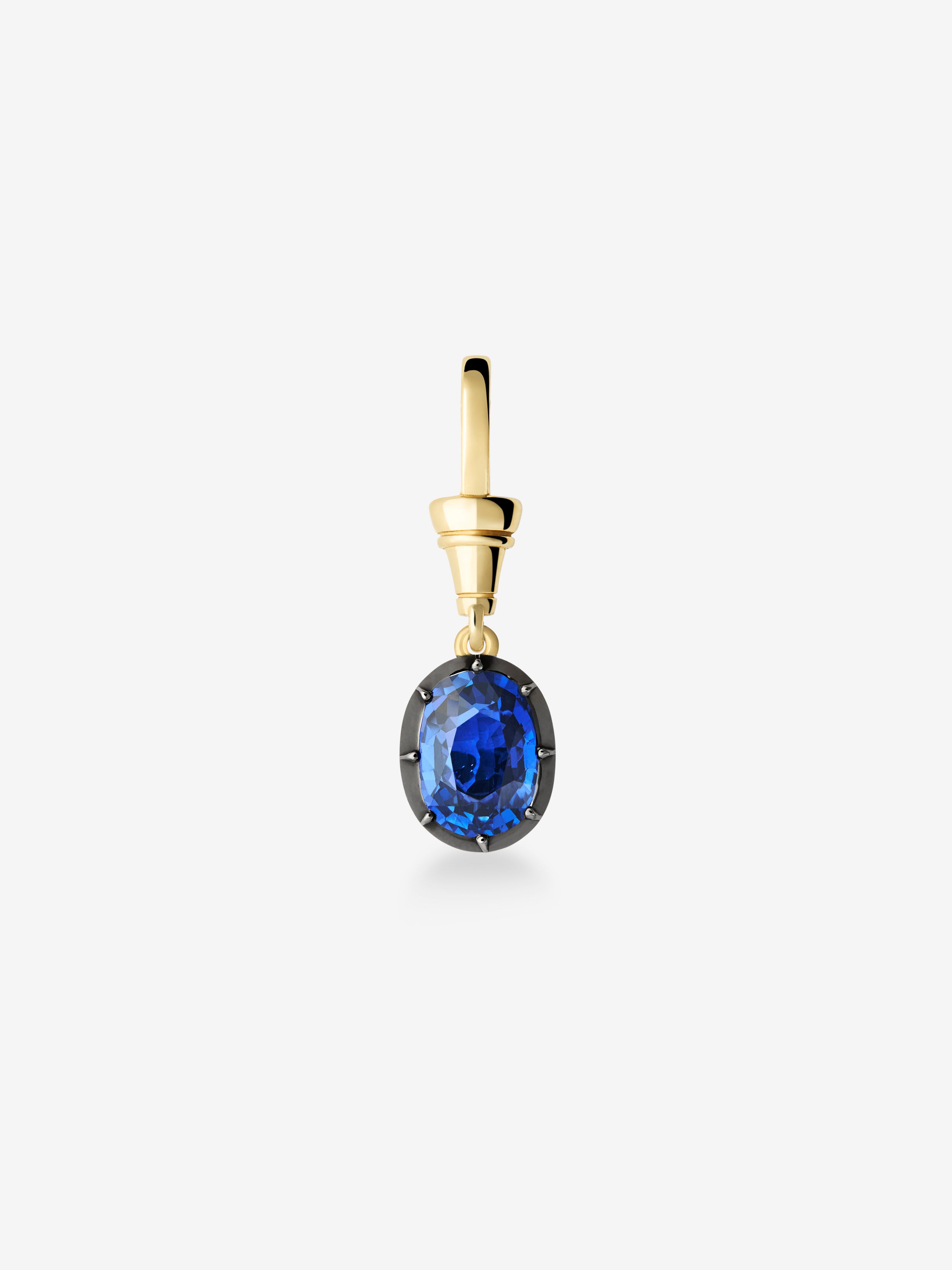 Ball n Chain 3.50ct Oval Sapphire Pendant View 1