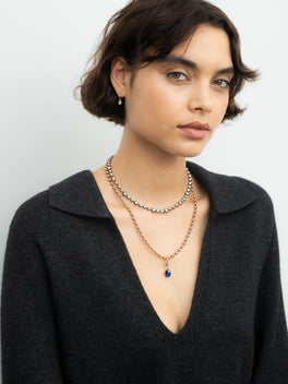 Ball n Chain 3.50ct Oval Sapphire Pendant