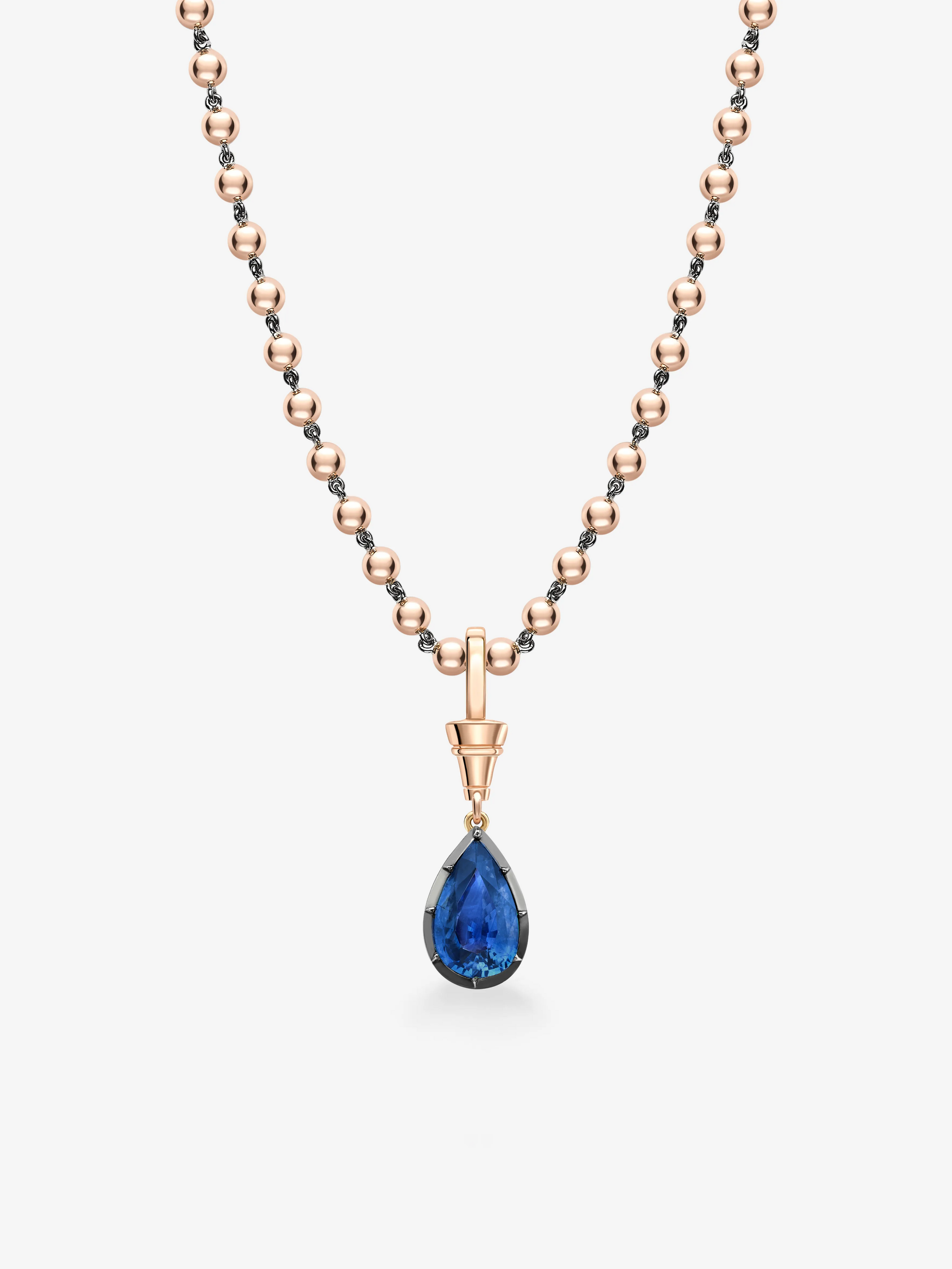 Ball n Chain 2.61ct Pear-Shaped Sapphire Pendant View 2