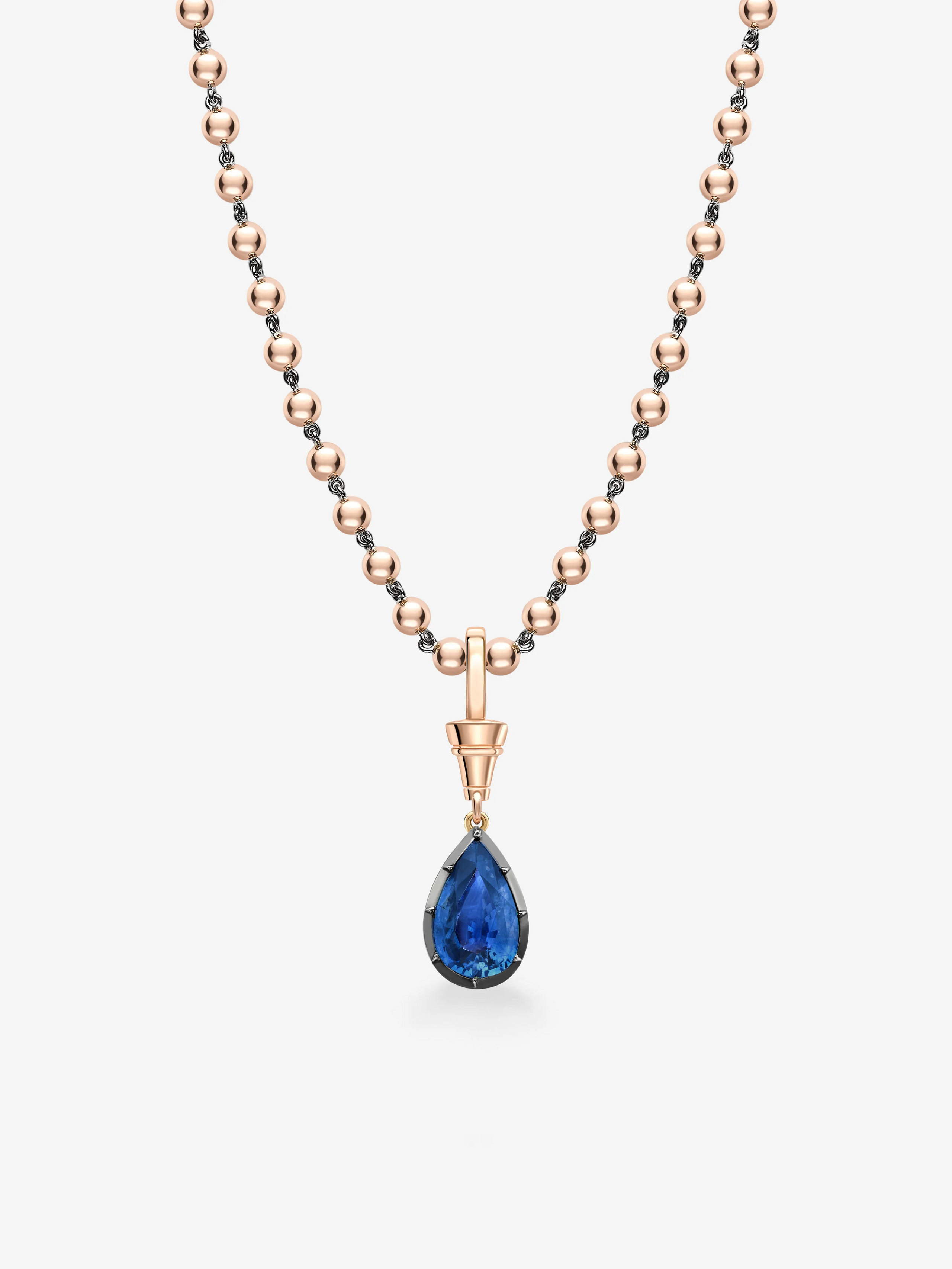 Ball n Chain 2.61ct Pear-Shaped Sapphire Pendant View 2