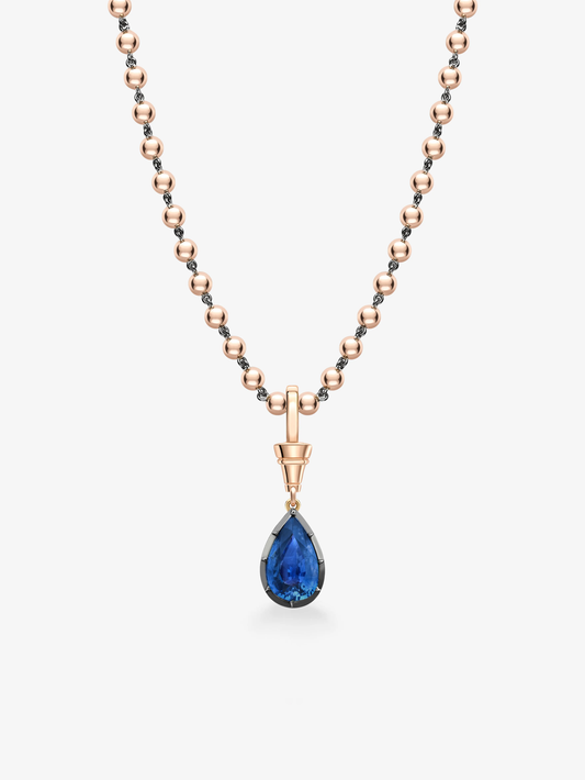 Ball n Chain 2.61ct Pear-Shaped Sapphire Pendant View 2