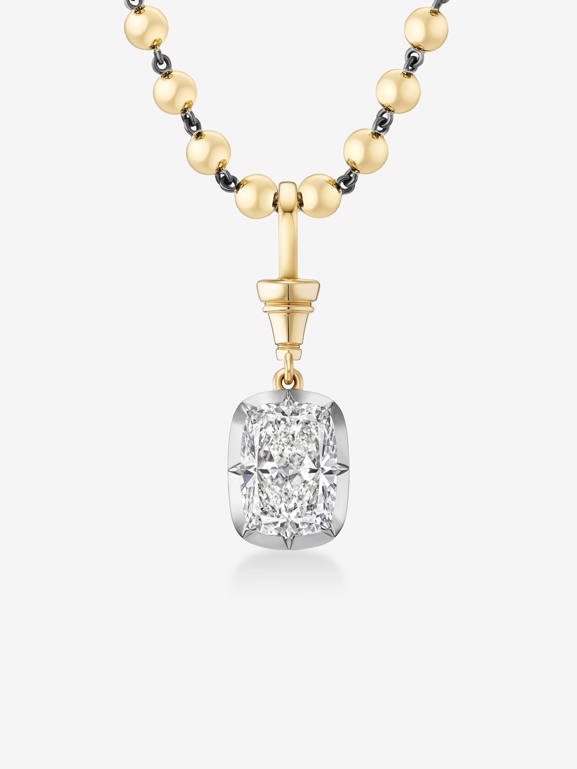 Ball n Chain 4.52ct Cushion Diamond Pendant View 2