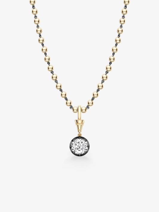 Ball n Chain 4.01ct Round Brilliant Diamond Pendant View 2