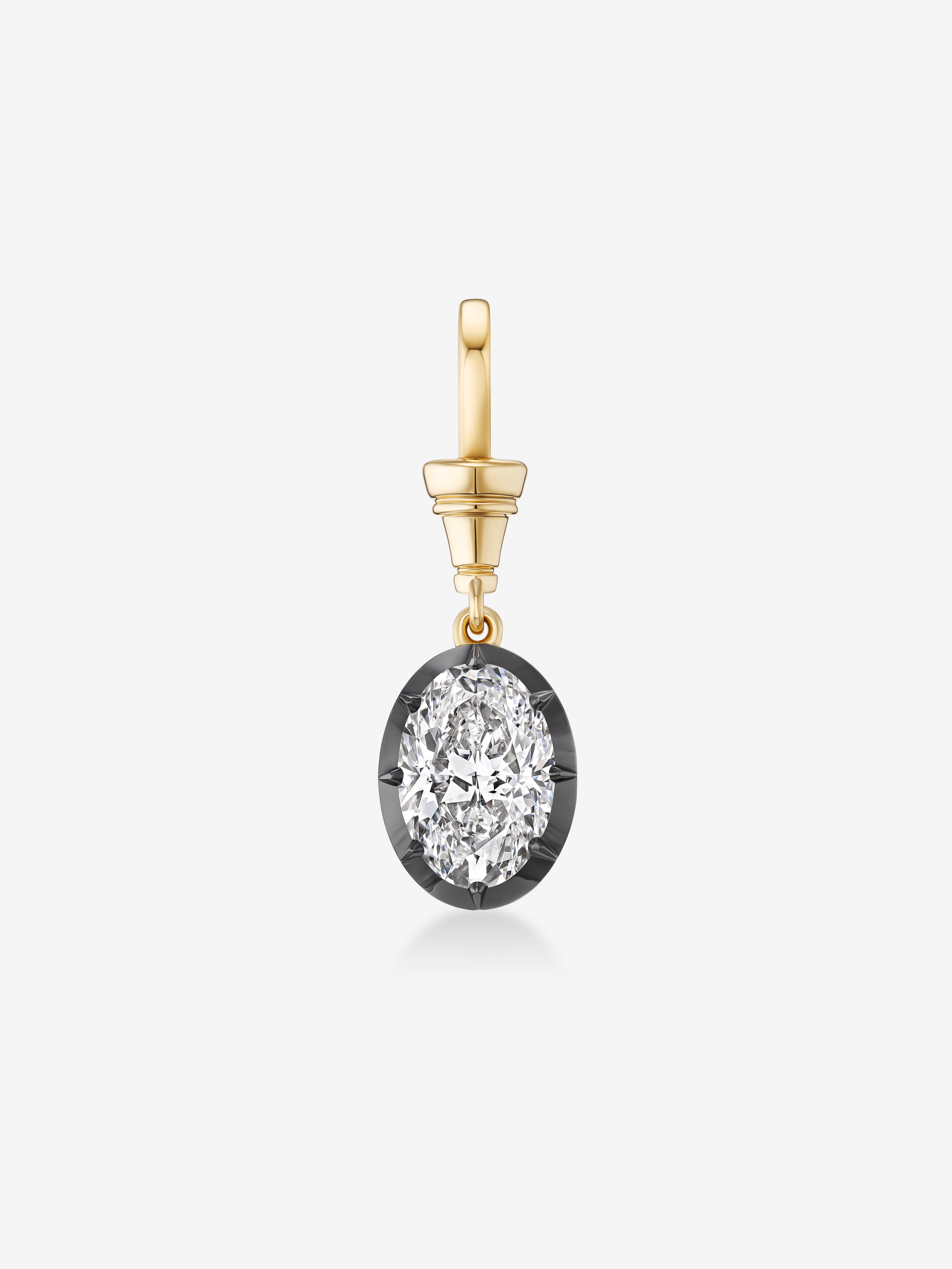 Ball n Chain 3.10ct Oval Diamond Pendant View 1