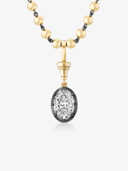 Ball n Chain 3.01ct Oval Diamond Pendant