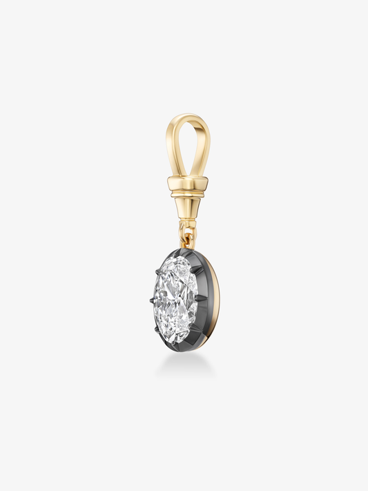 Ball n Chain 4.02ct Oval Diamond Pendant View 3