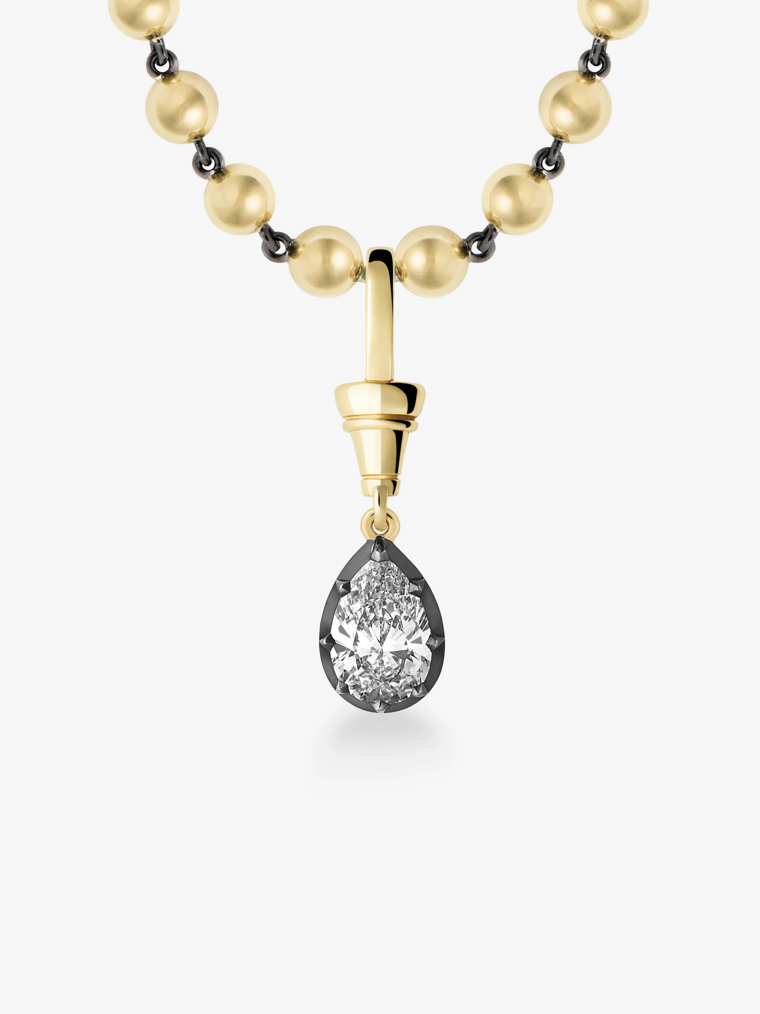 Ball n Chain 1.52ct Pear Shaped Diamond Pendant View 3