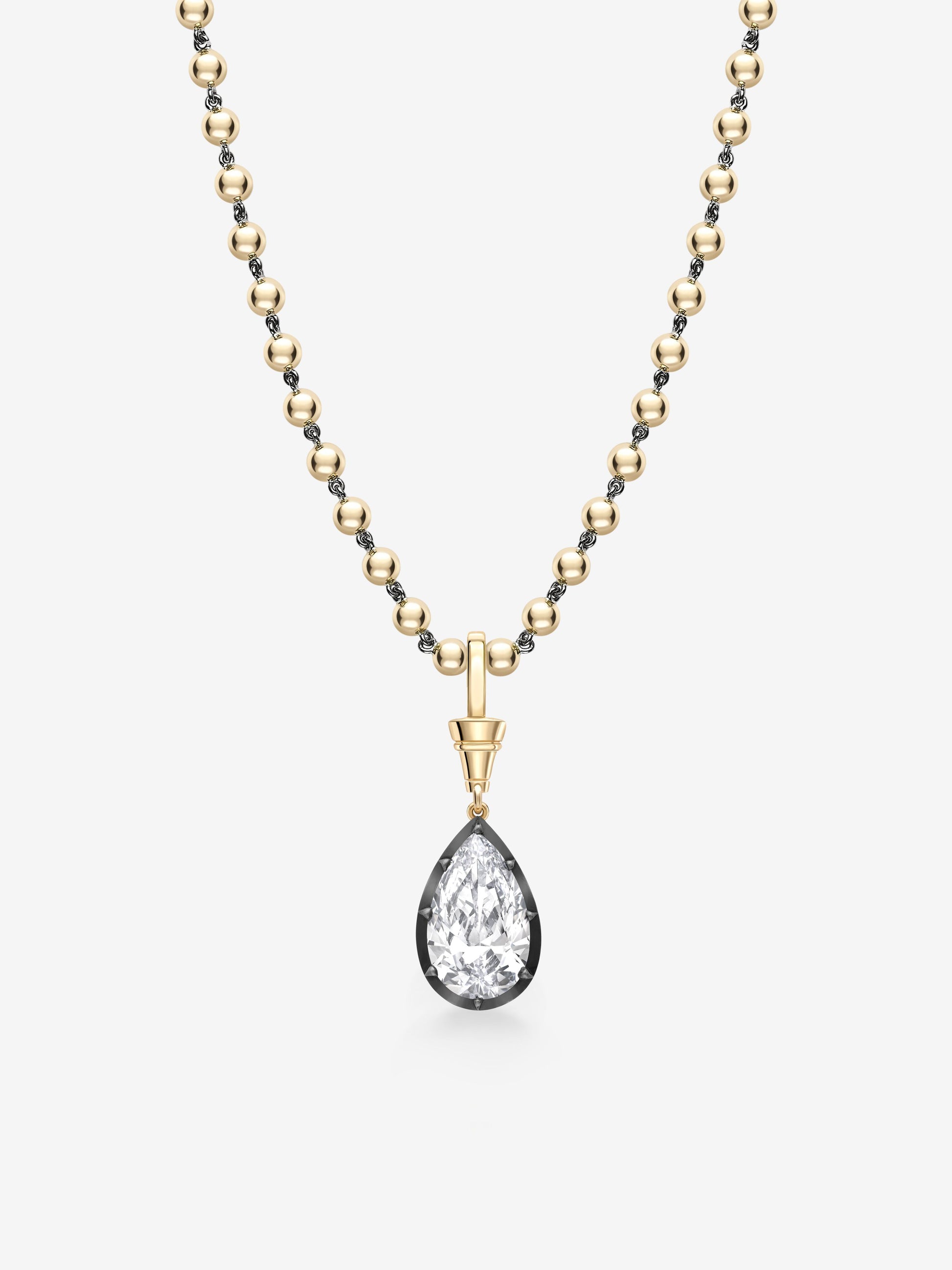 Ball n Chain 6.07ct Pear-Shaped Diamond Pendant View 2