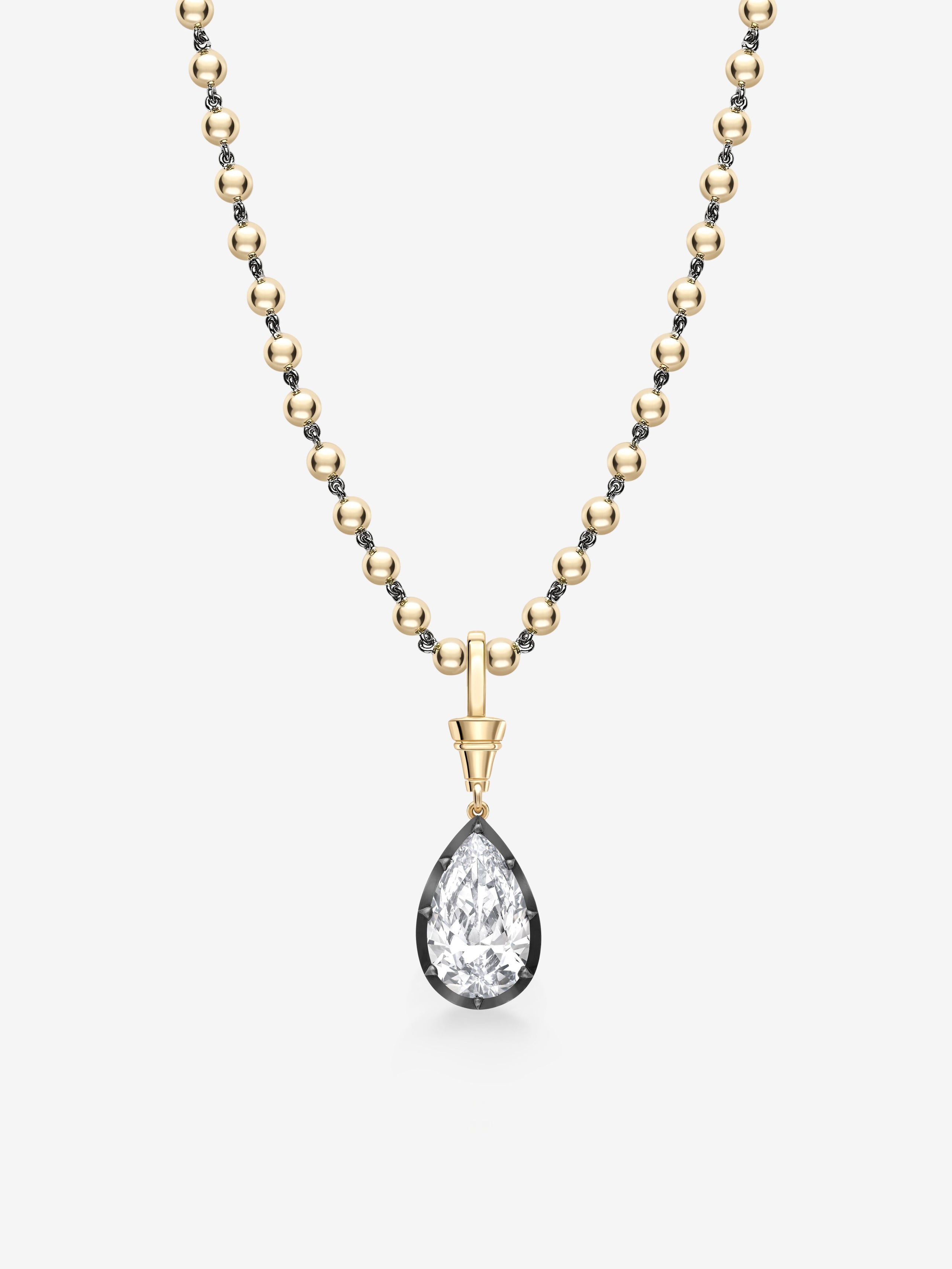 Ball n Chain 6.07ct Pear-Shaped Diamond Pendant View 2