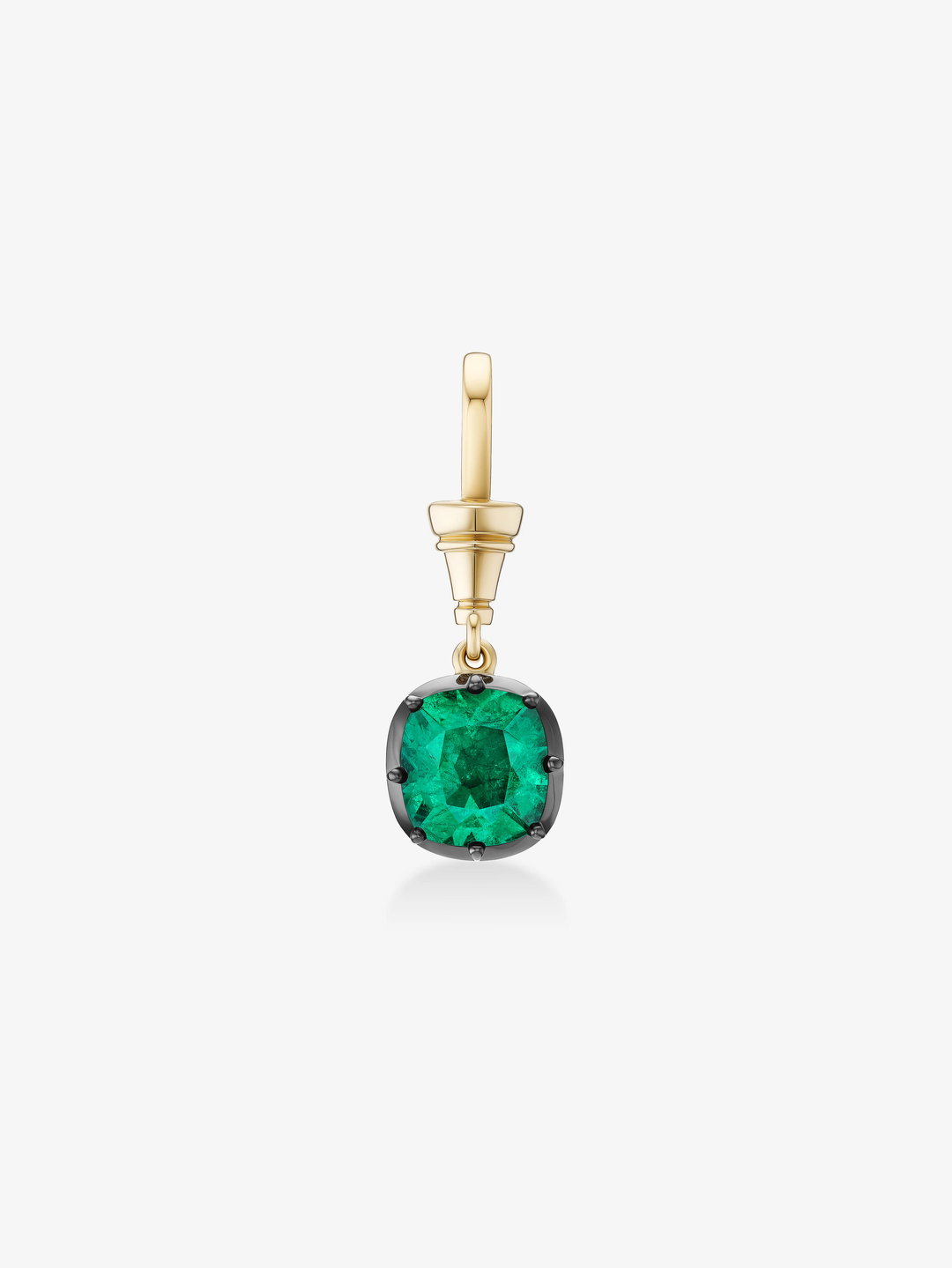 Ball n Chain 2.44ct Cushion Cut Emerald Pendant  View 1