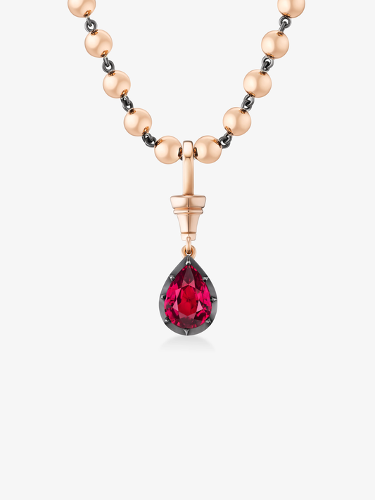 Ball n Chain 2.01ct Pear-Shaped Ruby Pendant View 2