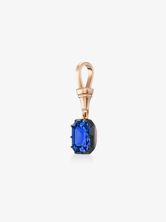 Ball n Chain 4.05ct Emerald Cut Sapphire Pendant View 4