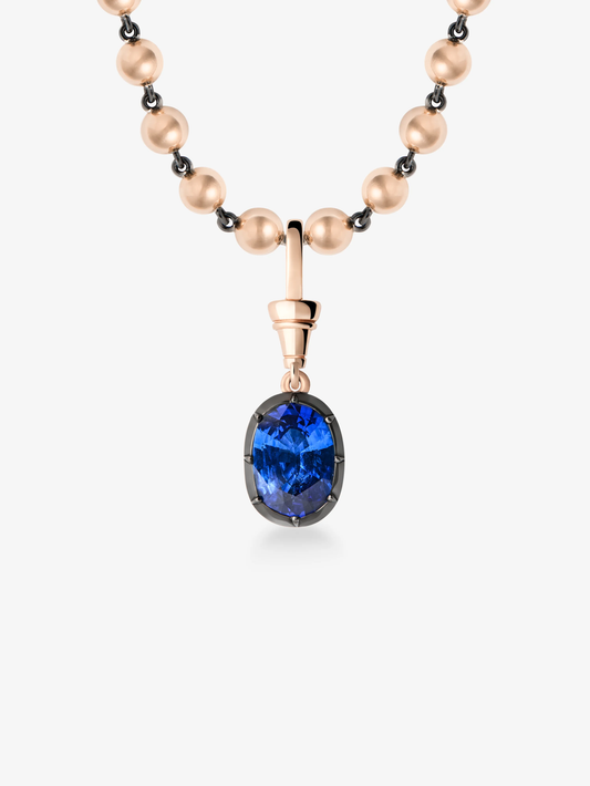 Ball n Chain 4.60ct Oval Sapphire Pendant View 2