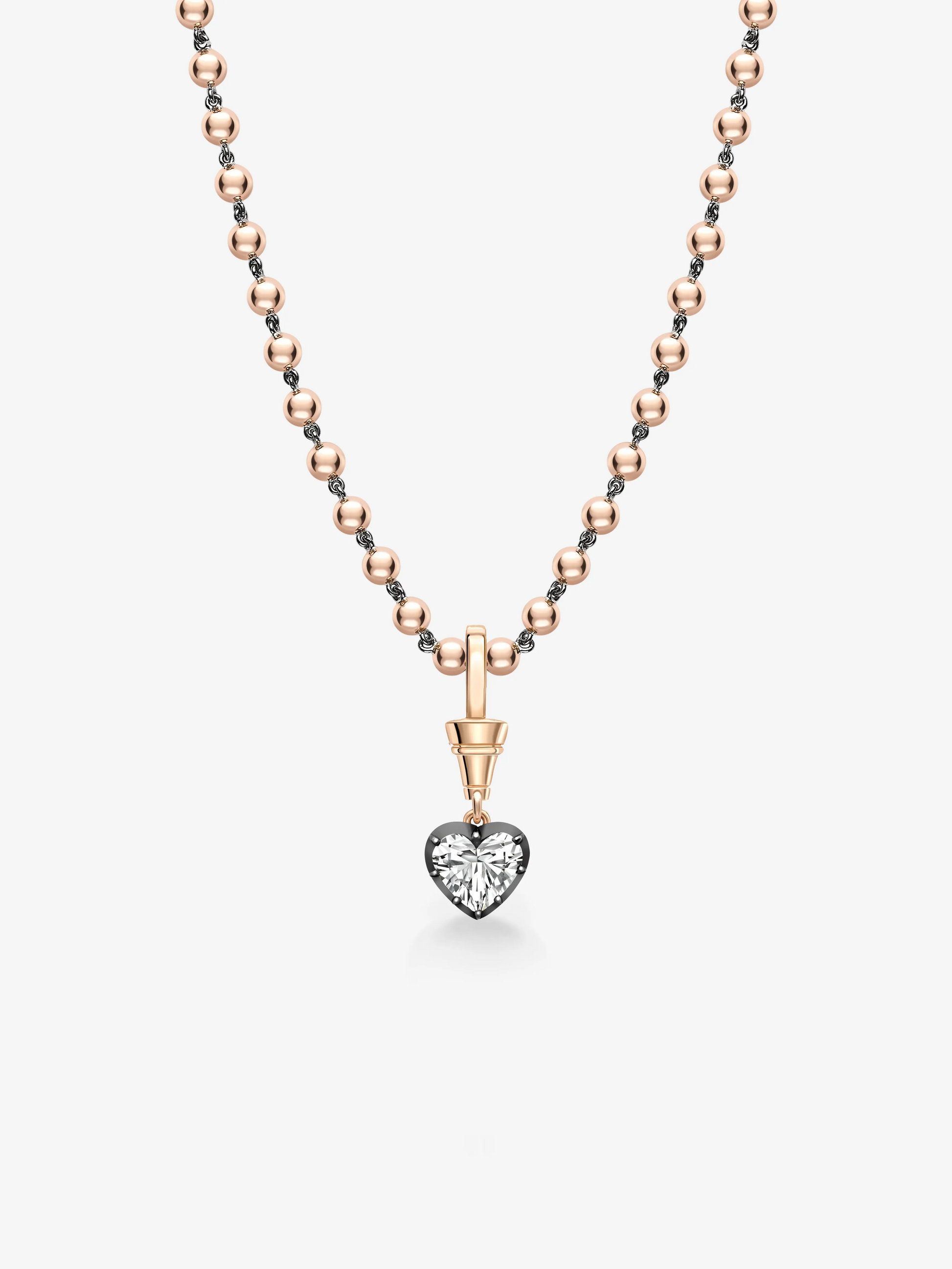 Ball n Chain 1.55ct Heart-Shaped Diamond Pendant View 2