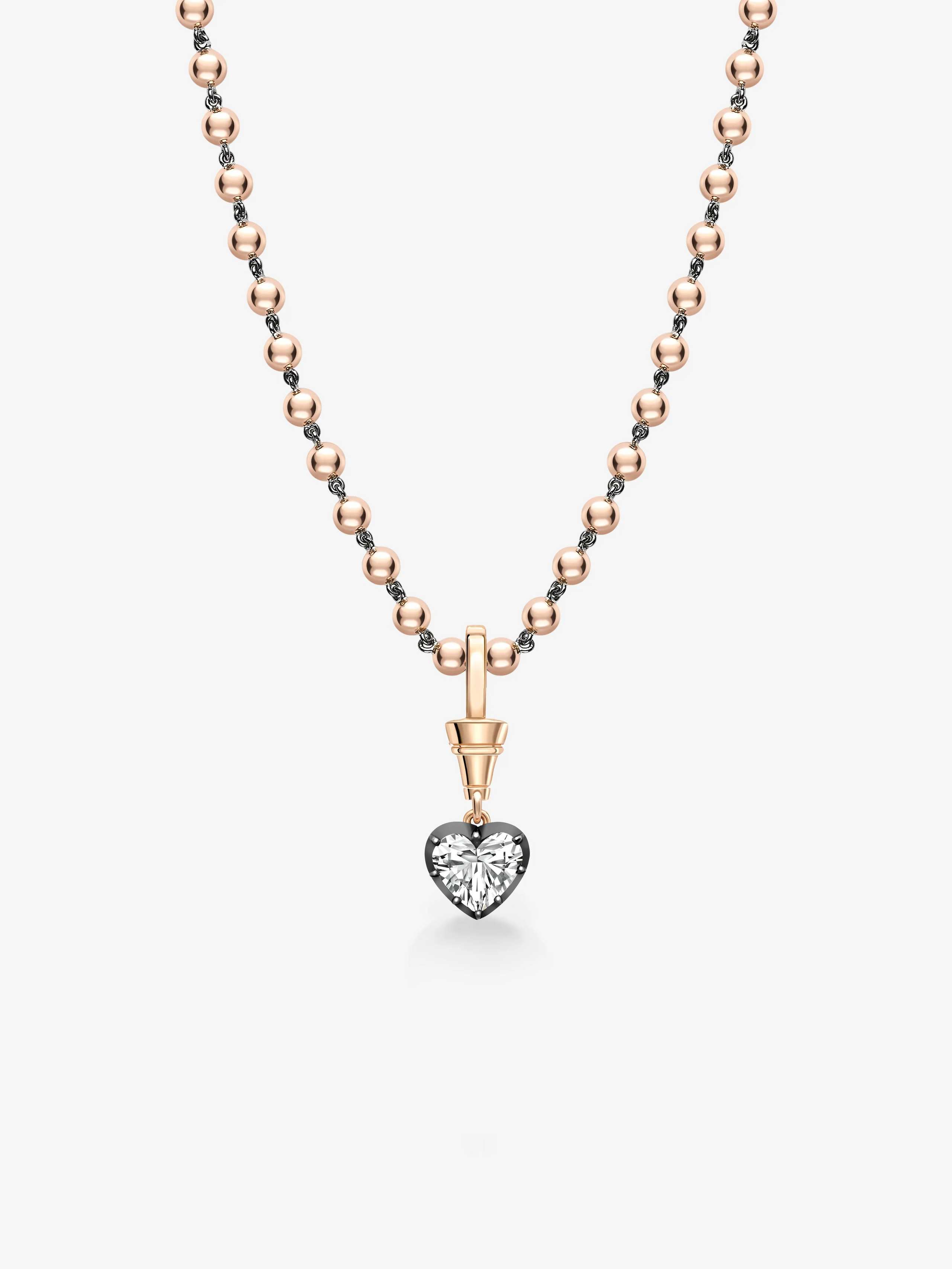 Ball n Chain 1.55ct Heart-Shaped Diamond Pendant View 2