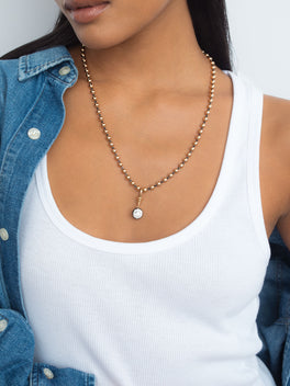 Ball n Chain 4.01ct Round Brilliant Diamond Pendant