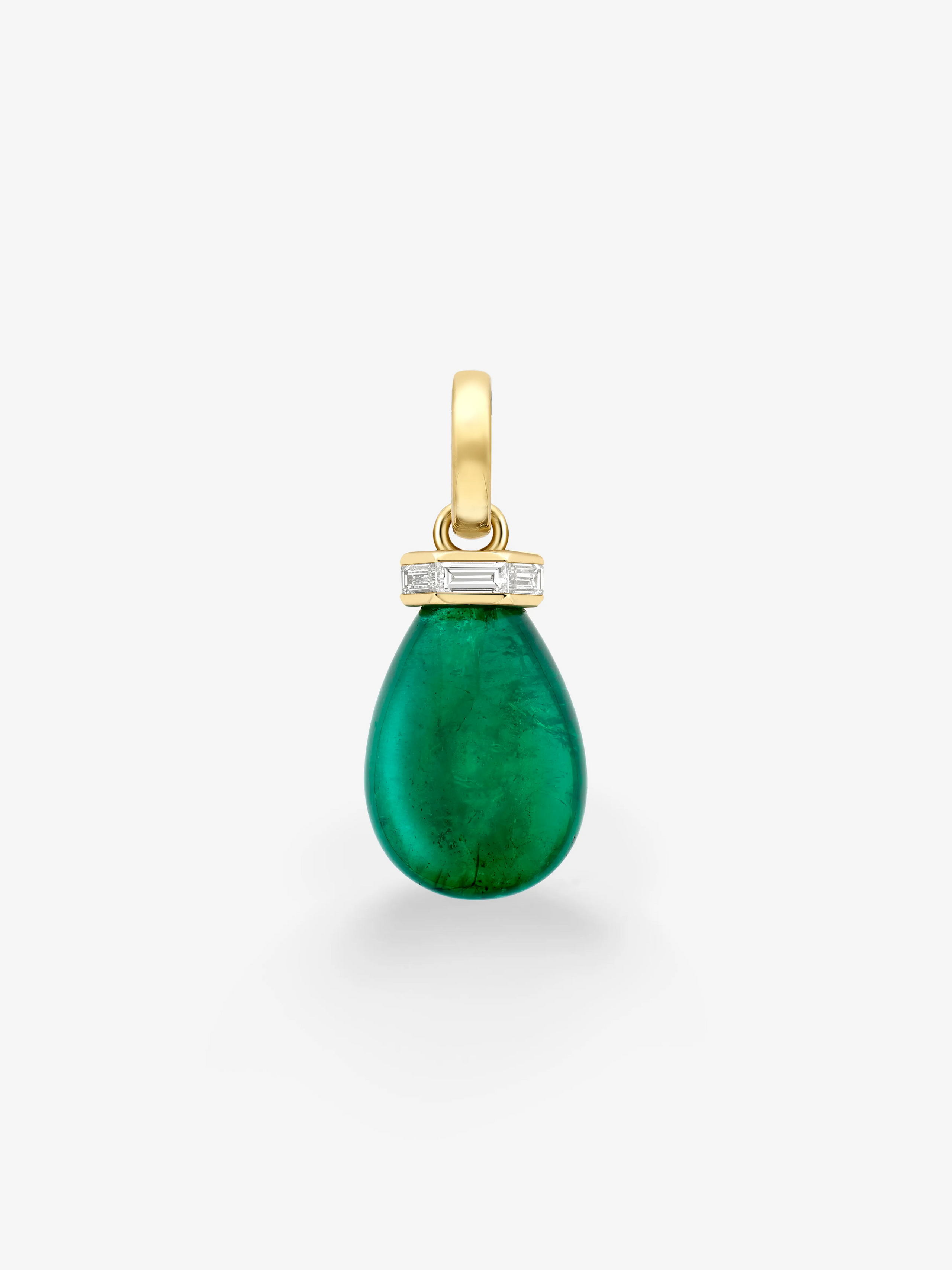 Tempest 22.06ct Cabochon Emerald & Diamond Pendant View 1