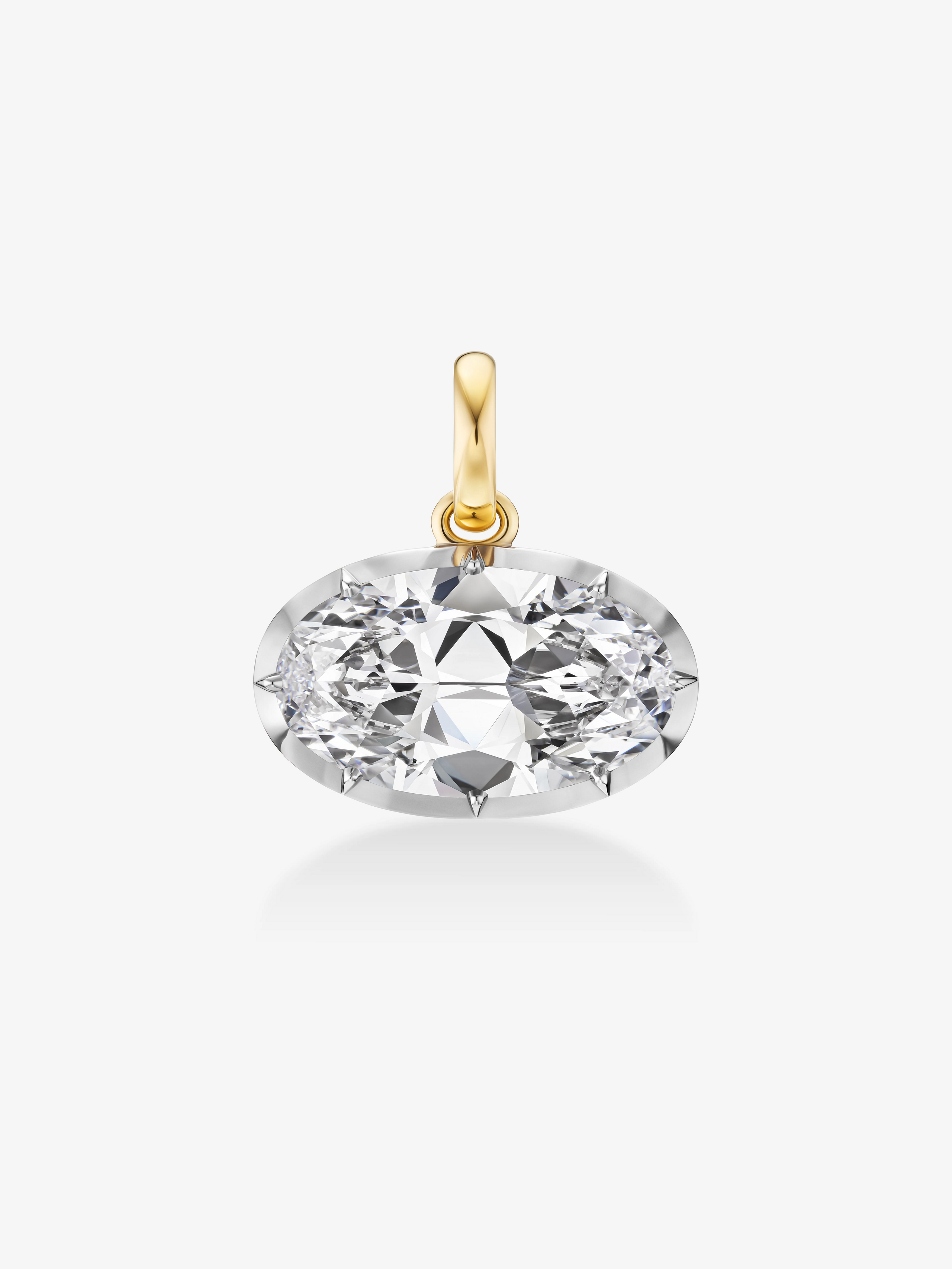20.09ct East-West Oval Diamond Torque Pendant View 1