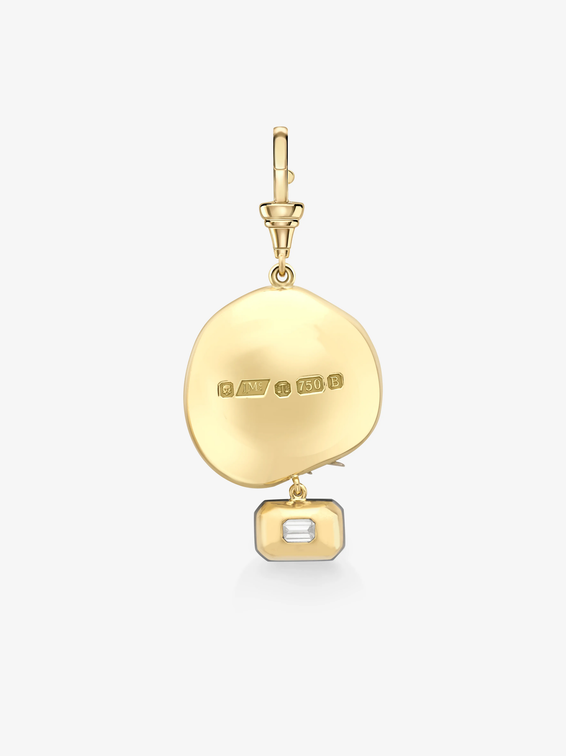 Gold pendant with engraved text on a white background View 6