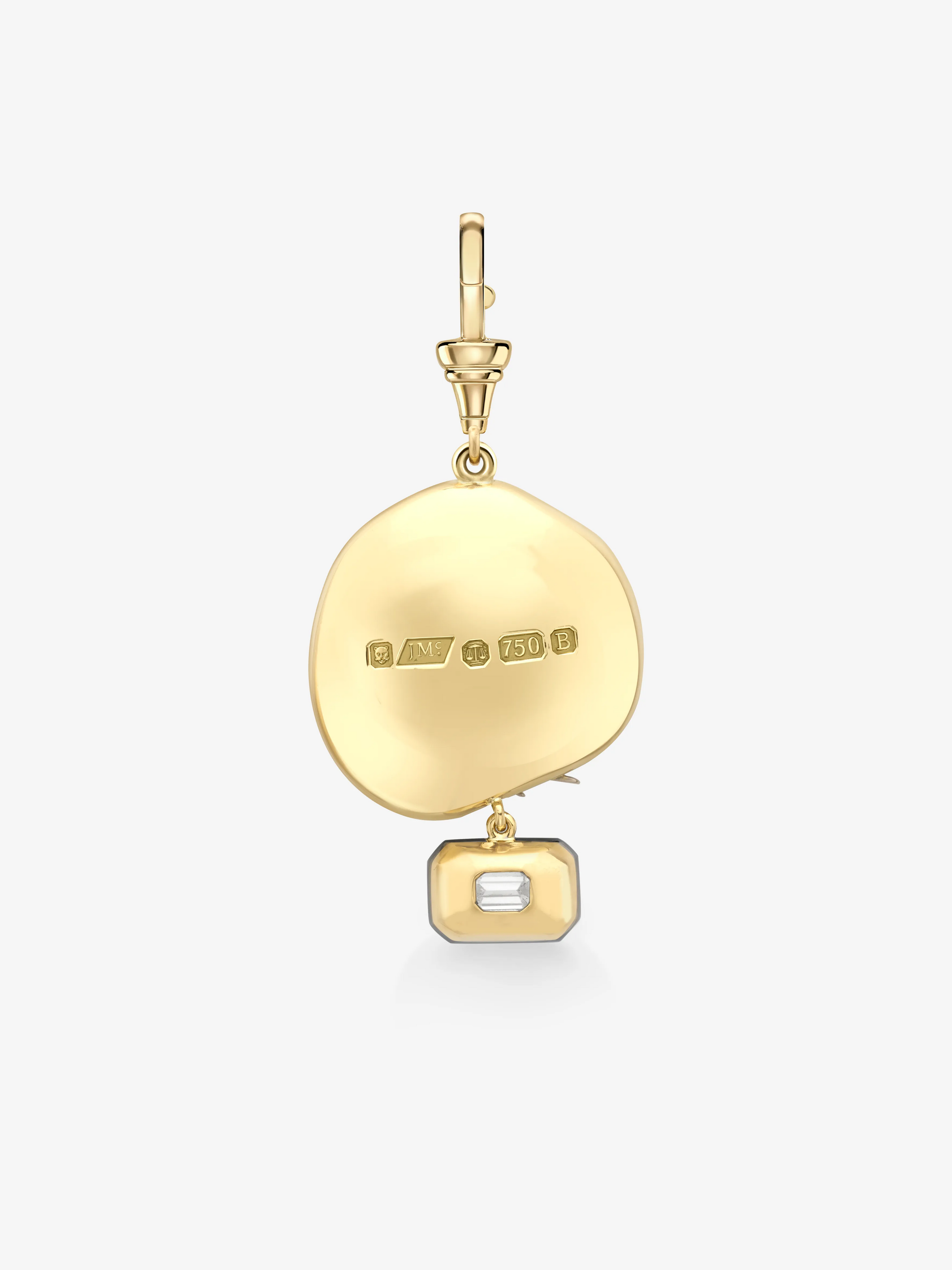Gold pendant with engraved text on a white background View 6