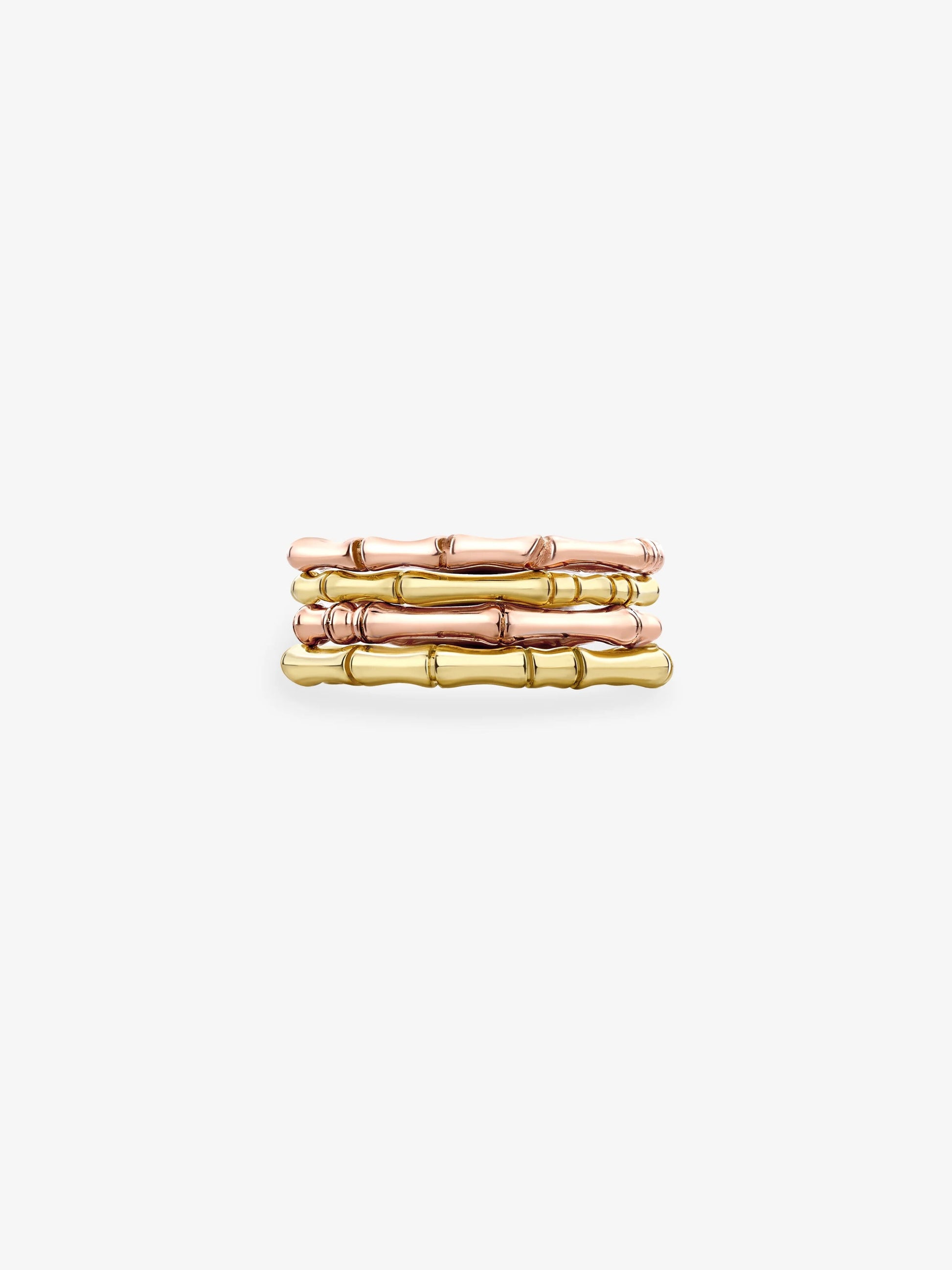 Bamboo Wide Yellow Gold Band View 2