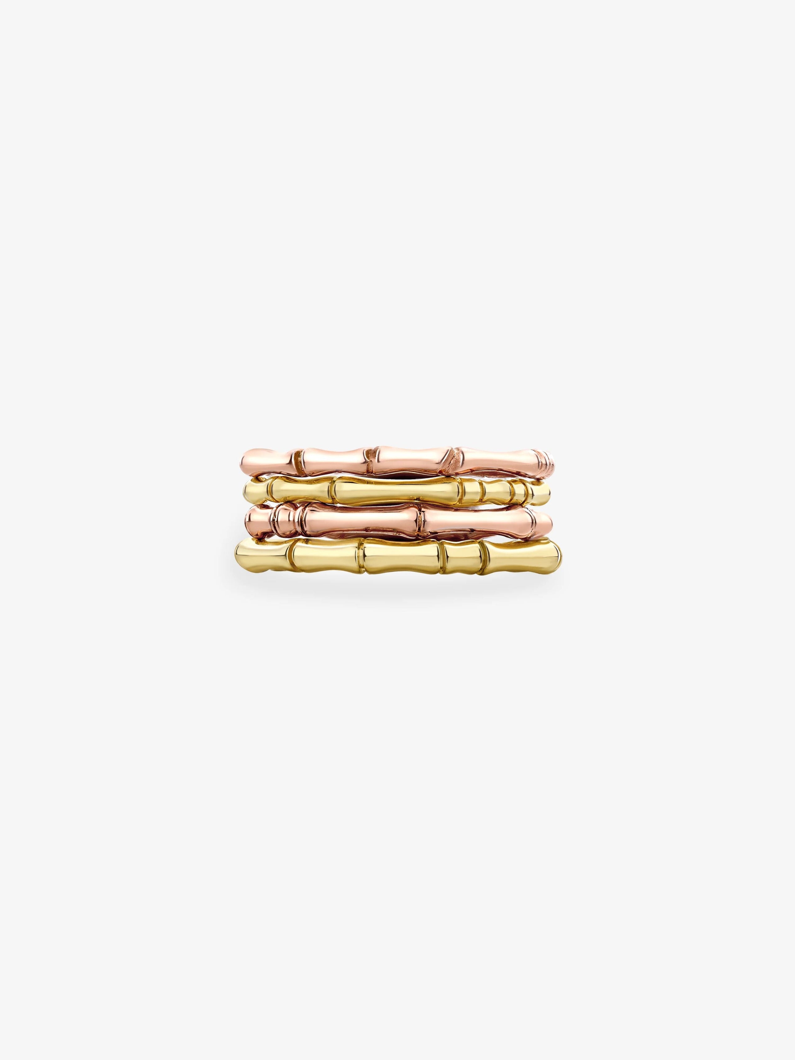 Bamboo Wide Yellow Gold Band View 2