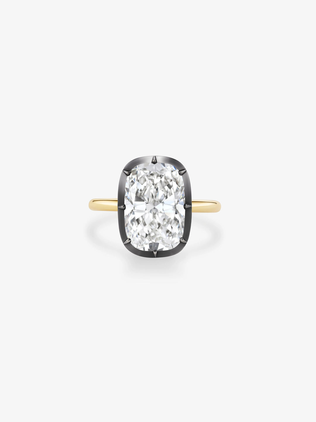 6.02ct Cushion Diamond Button Back Ring View 1