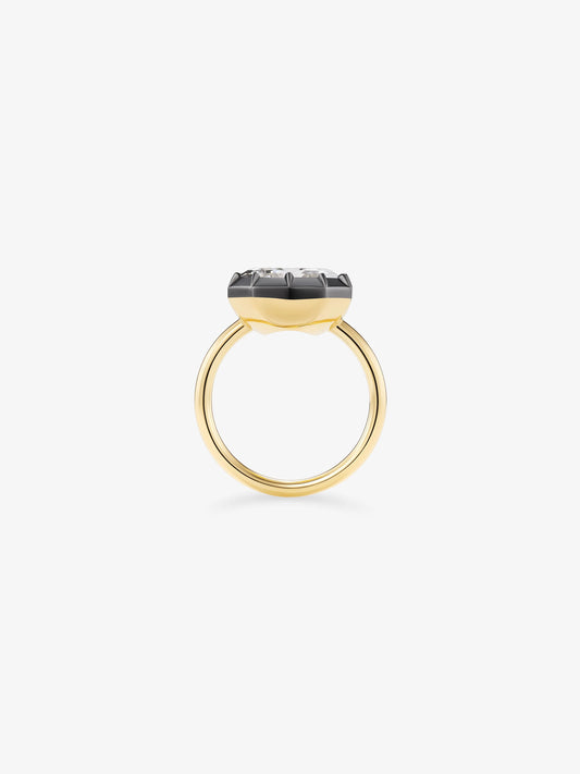 7.01ct Emerald Cut Diamond Button Back Ring View 3