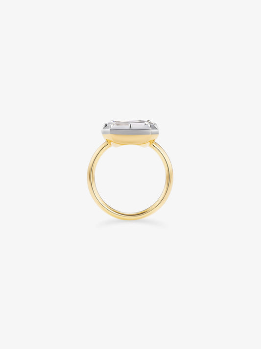 6.07ct East-West Emerald Cut Diamond Button Back Ring View 3