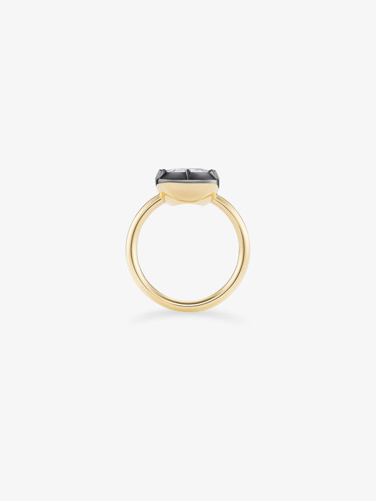 3.90ct Cushion Diamond Button Back Ring View 3