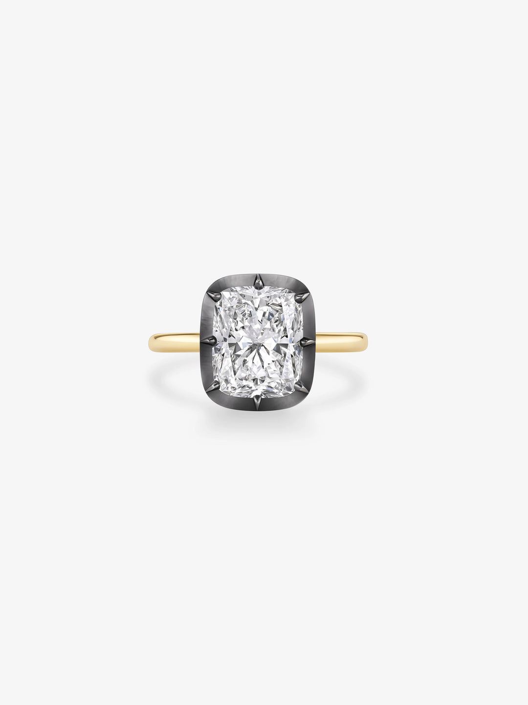 3.90ct Cushion Diamond Button Back Ring  View 1