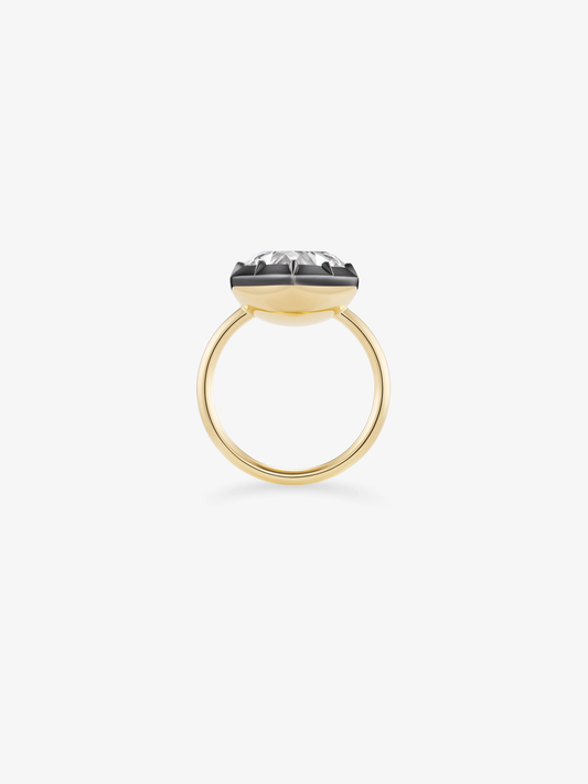 5.01ct Heart-Shaped Diamond Button Back Ring View 3