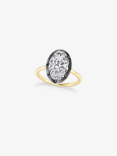 3.52ct North-South Oval Diamond Button Back Ring