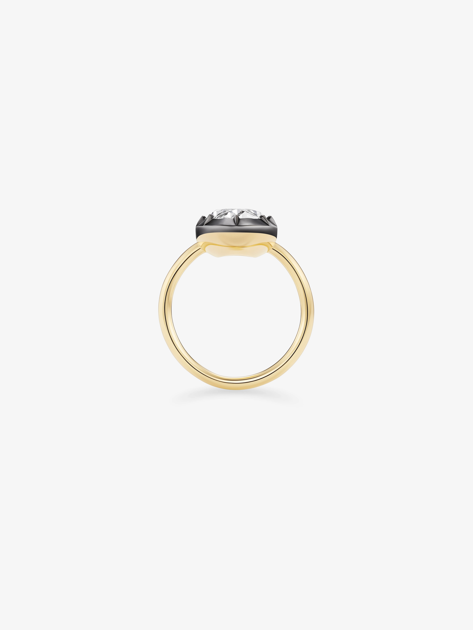 3.52ct North-South Oval Diamond Button Back Ring View 3